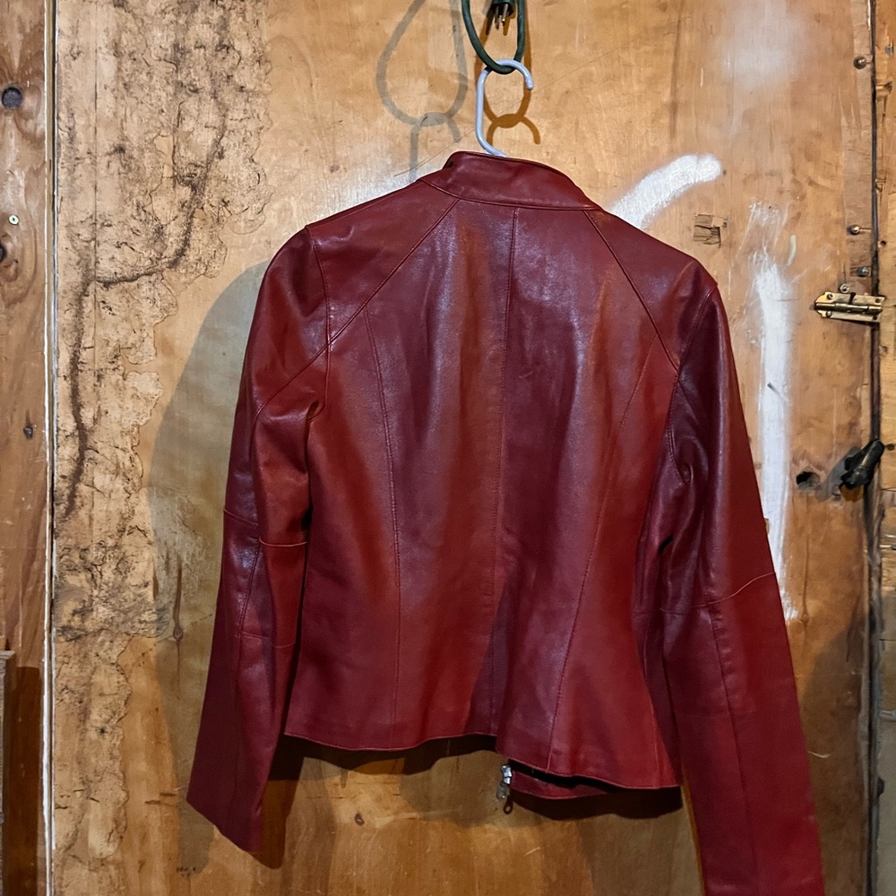 Maroon Leather Women's Jacket